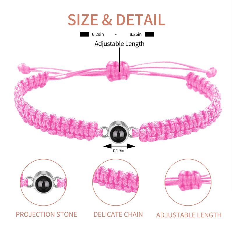 Customized Personalized Photo Bracelet With Thick Rope