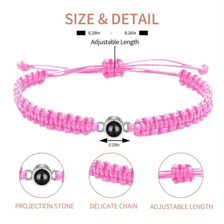 Customized Personalized Photo Bracelet With Thick Rope