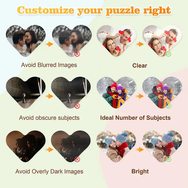 Custom Photo Heart Shaped Puzzle Gifts 344 Pieces