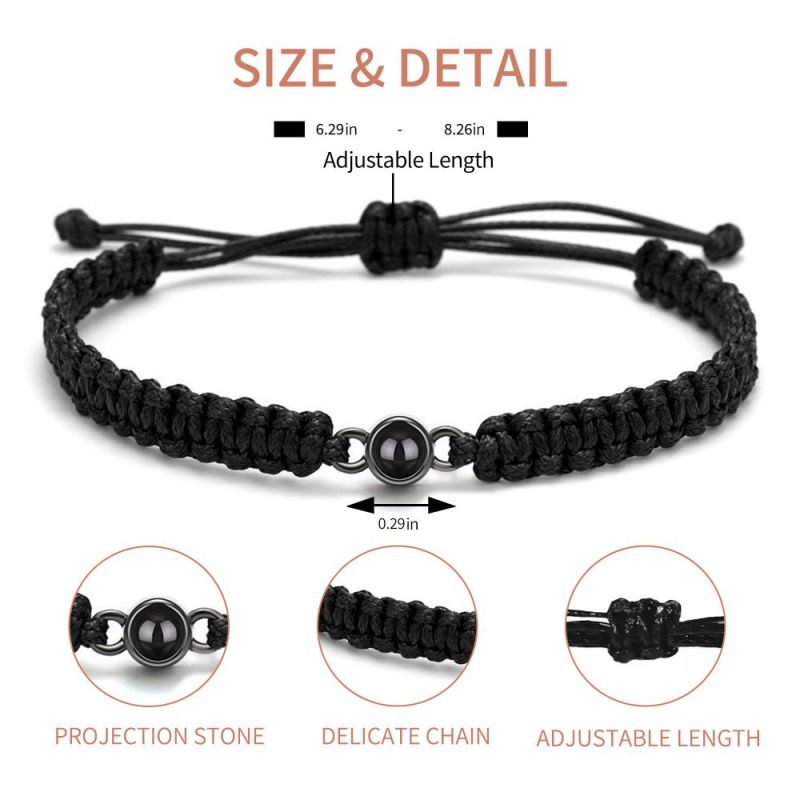 Customized Personalized Photo Bracelet With Thick Rope