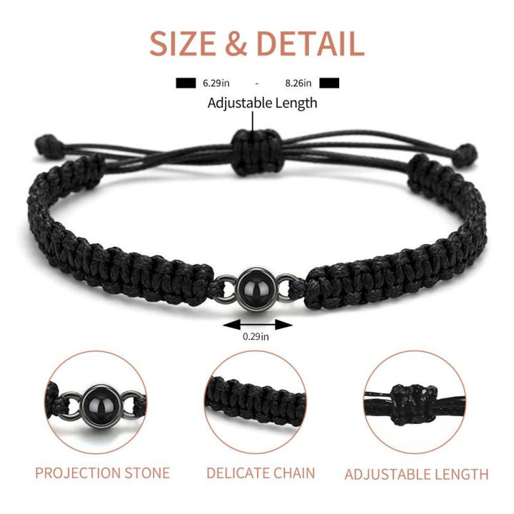 Customized Personalized Photo Bracelet With Thick Rope