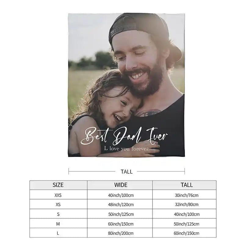 Father's Day Custom Full Photos Text  Flannel Blankets