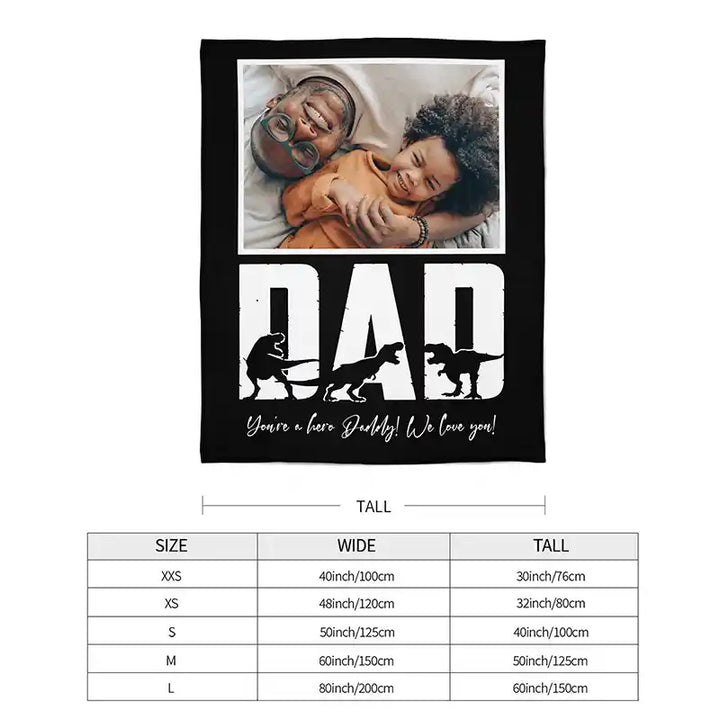 Best Dad Ever Father's Day Personalized Photos Text  Flannel Blankets