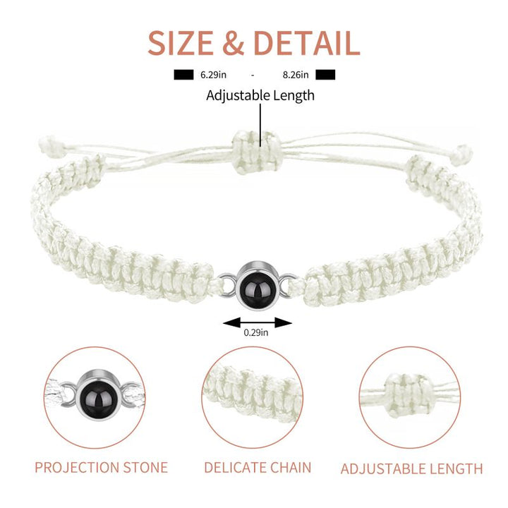 Customized Personalized Photo Bracelet With Thick Rope