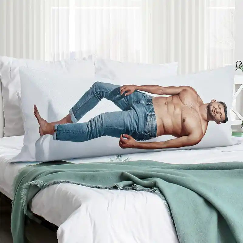 Custom Photo Extra Long Body Pillow Throw Pillow Cover With Text