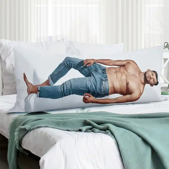 Custom Photo Extra Long Body Pillow Throw Pillow Cover With Text