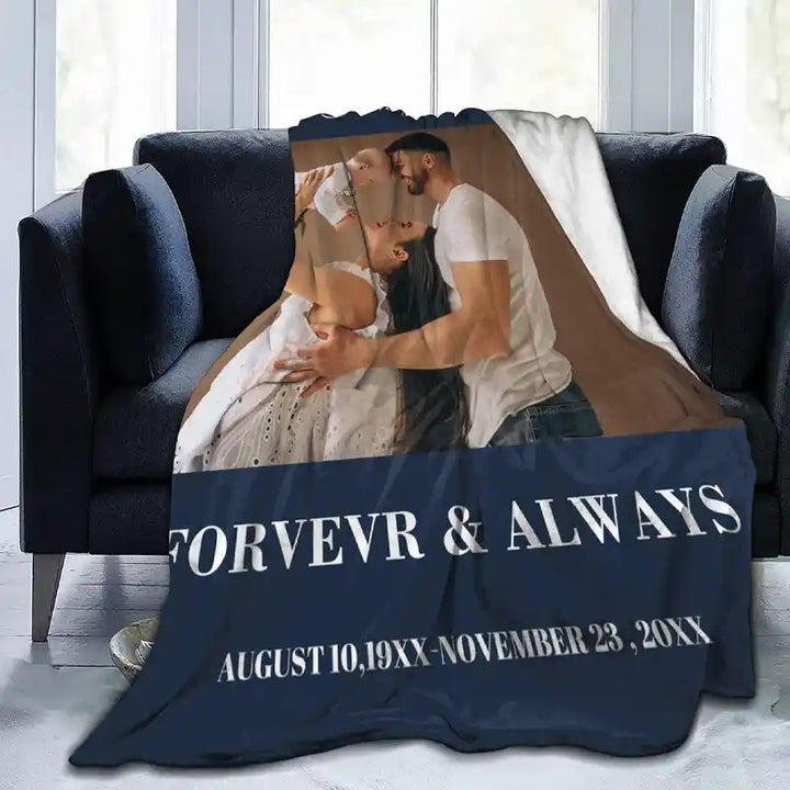 Best Family Ever Custom Photos Text  Flannel Blankets