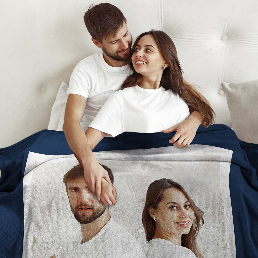 Custom Photo Text  Flannel Blankets