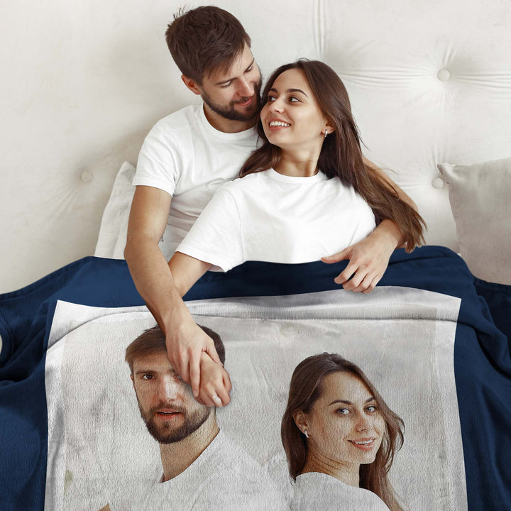 Custom Photo Text  Flannel Blankets