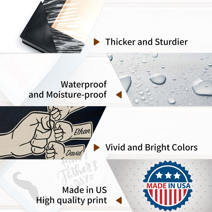 Easycosy Father's Day Gifts Custom Framed Canvas Prints with 1-5 Kids Names（Made in USA）