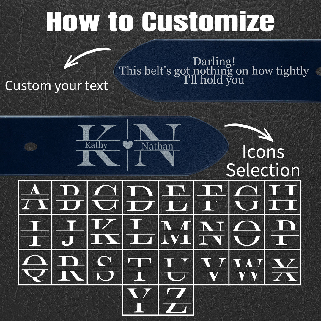 Easycosy Personalized Leather Belt-6（Made in USA）