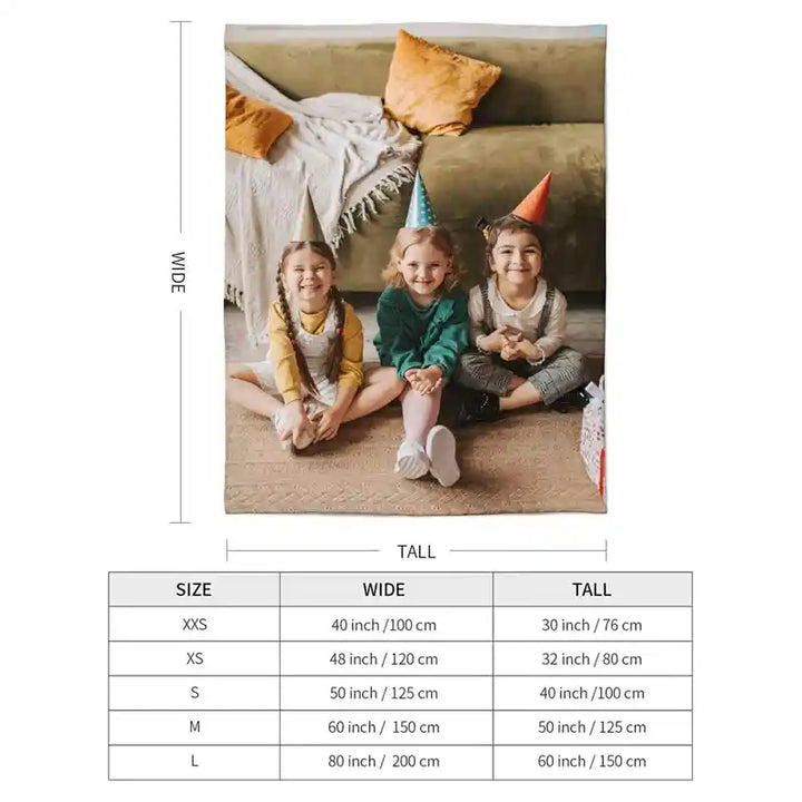 Personalized  Modern Family Photos Flannel Blankets With Text