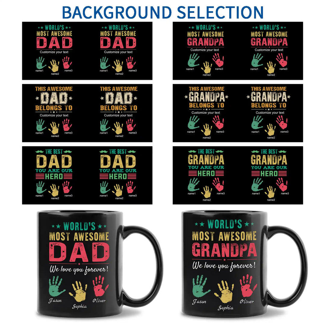 Easycosy Personalized Name Coffee Mug Handprint Design