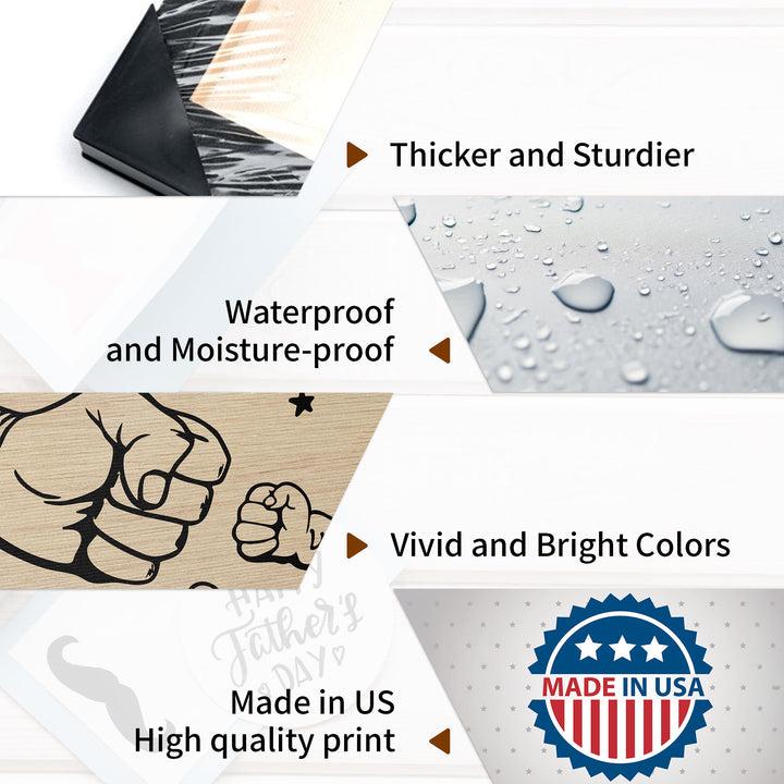 Easycosy Father's Day Gifts Custom Framed Canvas Prints with 1-5 Kids Names Fist Bump（Made in USA）