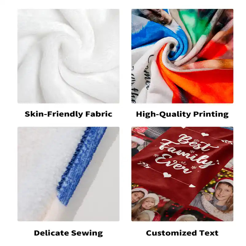 Puppy Dog Personalized Photos Text  Flannel Blankets