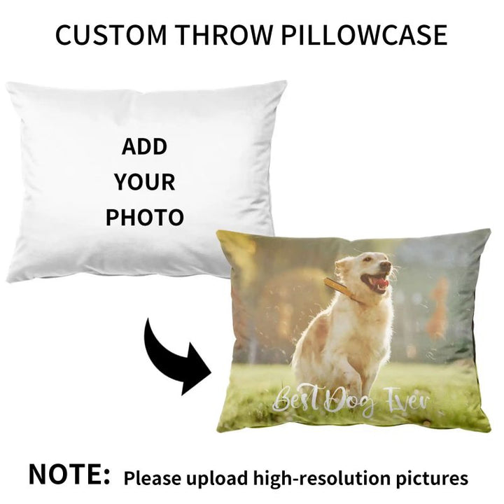 Custom Photo Two-Sides Velvet Rectangle Pillow Cover With Text