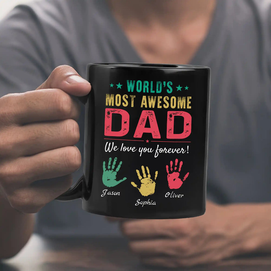 Easycosy Personalized Name Coffee Mug Handprint Design