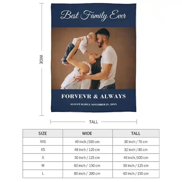 Best Family Ever Custom Photos Text  Flannel Blankets
