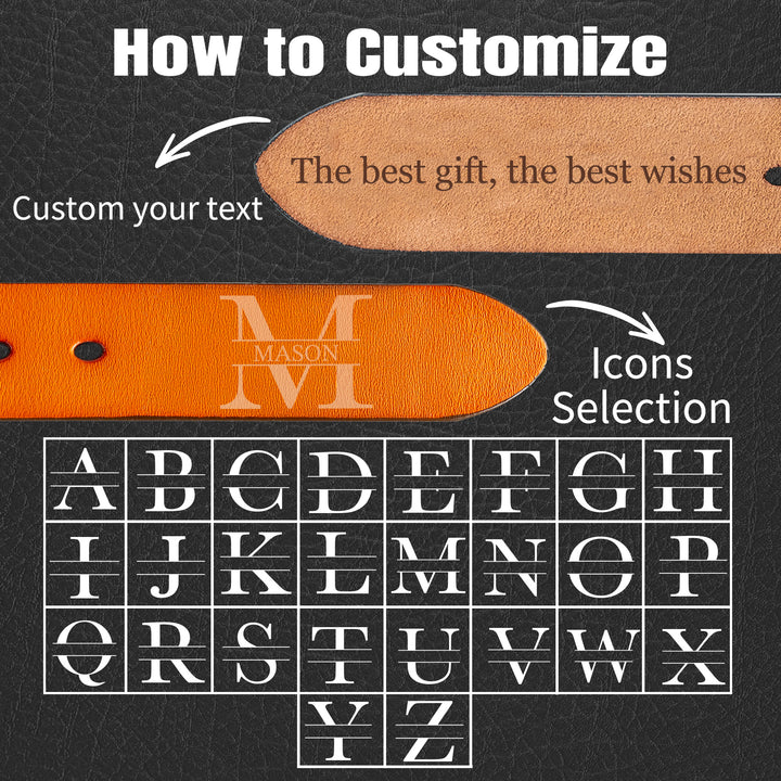 Easycosy Personalized Leather Belt-3（Made in USA）