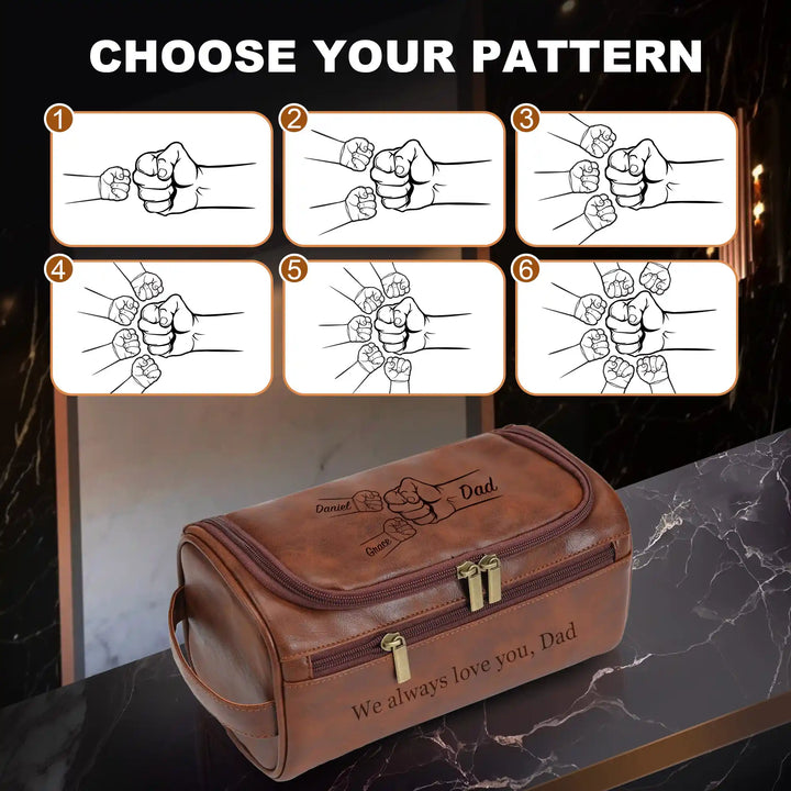 Easycosy Personalized Toiletry Bag Engraved with Name & Text（Made in USA）