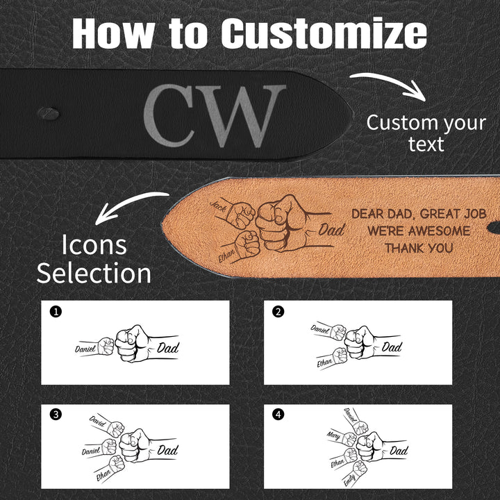 Easycosy Personalized Leather Belt（Made in USA）