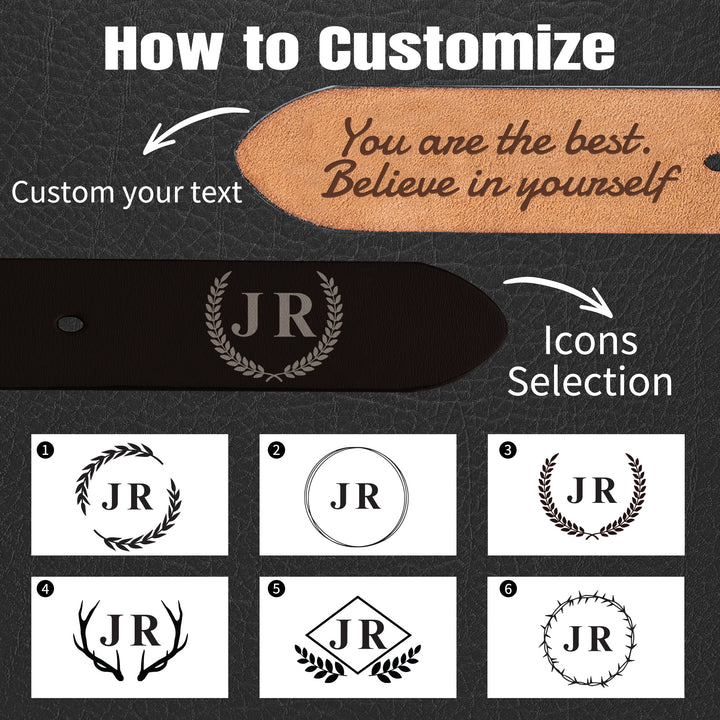 Easycosy Personalized Leather Belt-5（Made in USA）