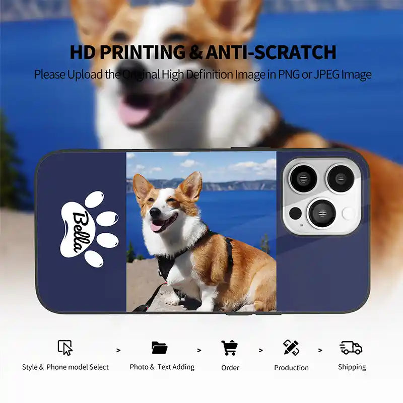 Custom Photo Text With Icon iPhone Case