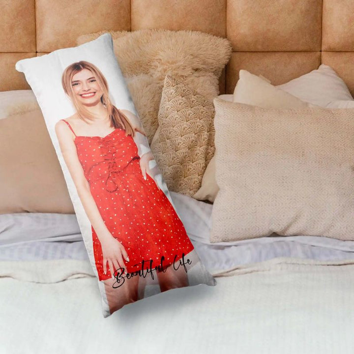 Custom Photo Long Body Throw Velvet  Pillow Cover With Text