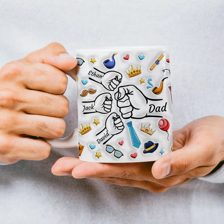 Easycosy Personalized Name Coffee Mug Fist Bump Design