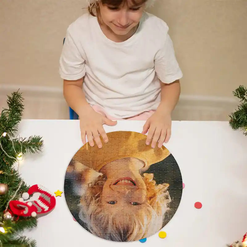 Custom Photo Round Shaped Puzzle Gifts 42 Pieces