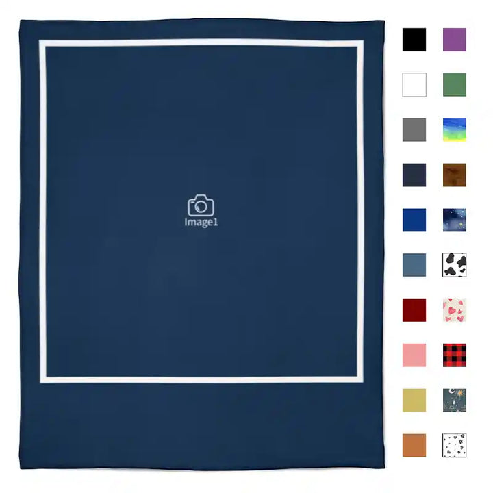 Puppy Dog Personalized Photos Text  Flannel Blankets