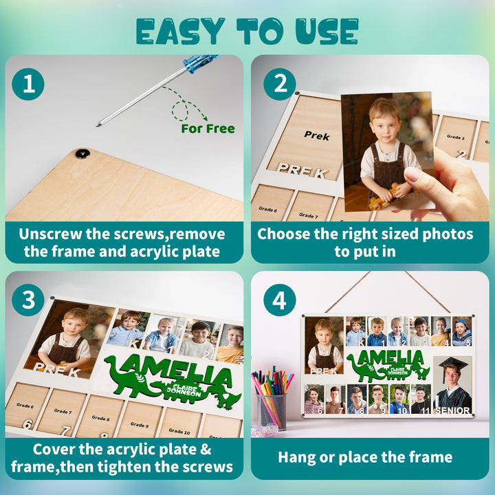 Easycosy  K-12 School Picture Frame Custom Wooden Frame-2