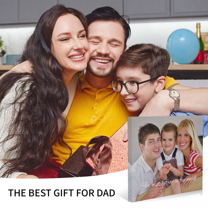Easycosy Father's Day Gifts Custom Framed Canvas Prints with Your Photos（Made in USA）