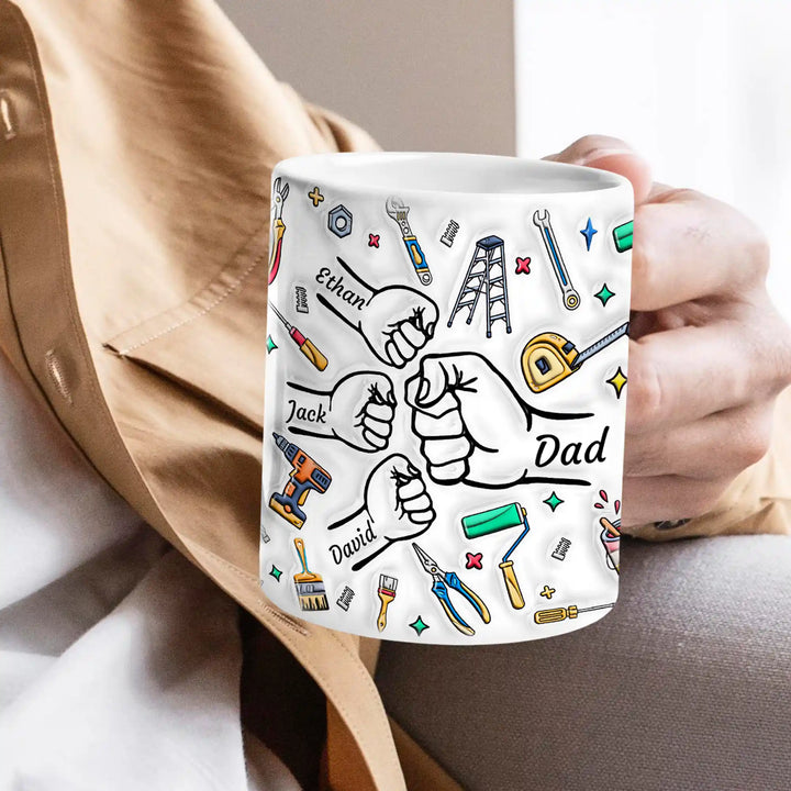 Easycosy Personalized Name Coffee Mug Fist Bump Design