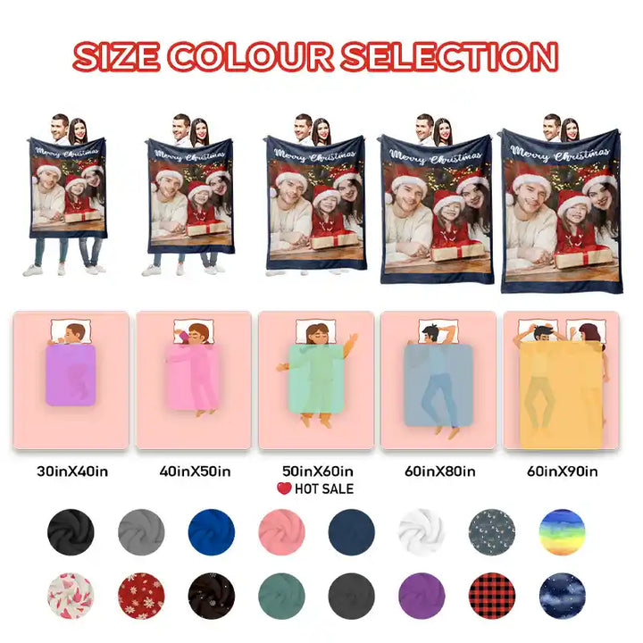 Personalized Modern Family Photos Text  Flannel Blankets