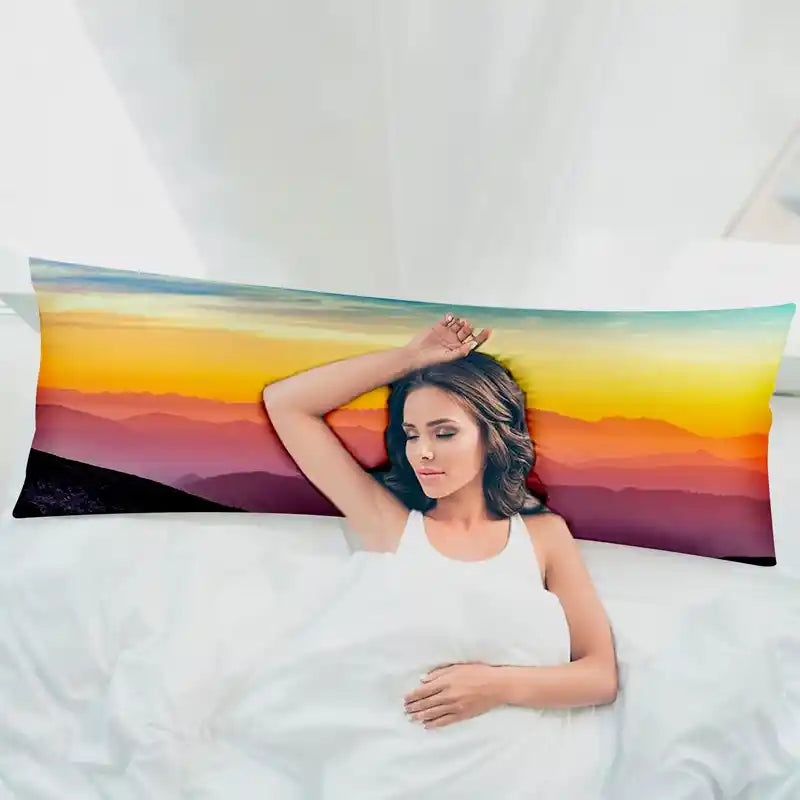Custom Photo Extra Long Body Pillow Throw Pillow Cover With Text