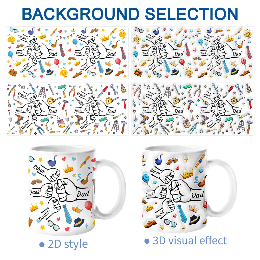 Easycosy Personalized Name Coffee Mug Fist Bump Design