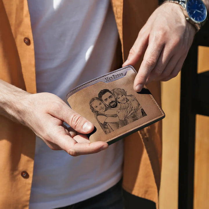 Easycosy Personalized Photo Wallet Engraved with Text（Made in USA）